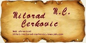 Milorad Čerković vizit kartica